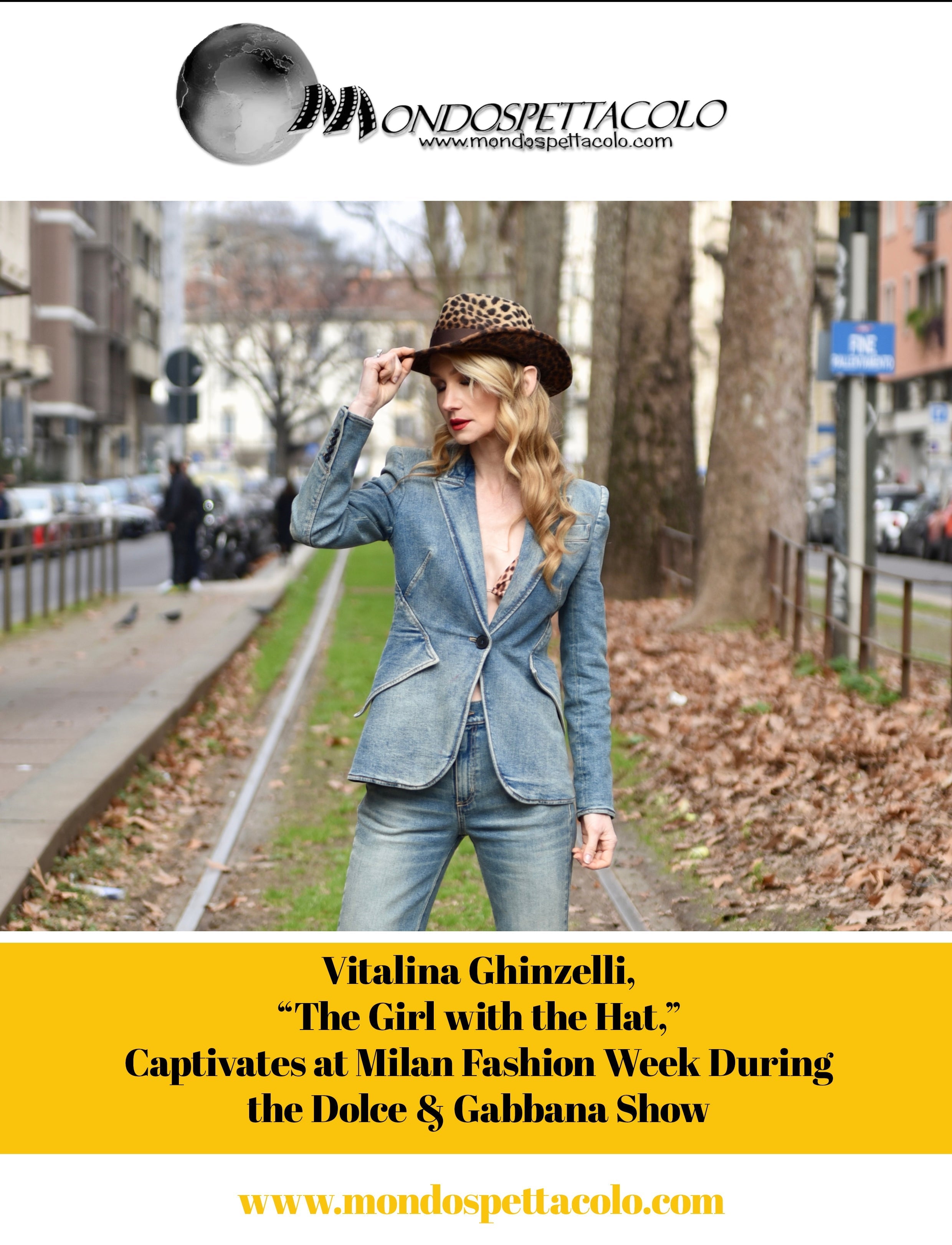 Vitalina Ghinzelli, “The Girl with the Hat,” Captivates at Milan Fashion Week During the Dolce & Gabbana Show
