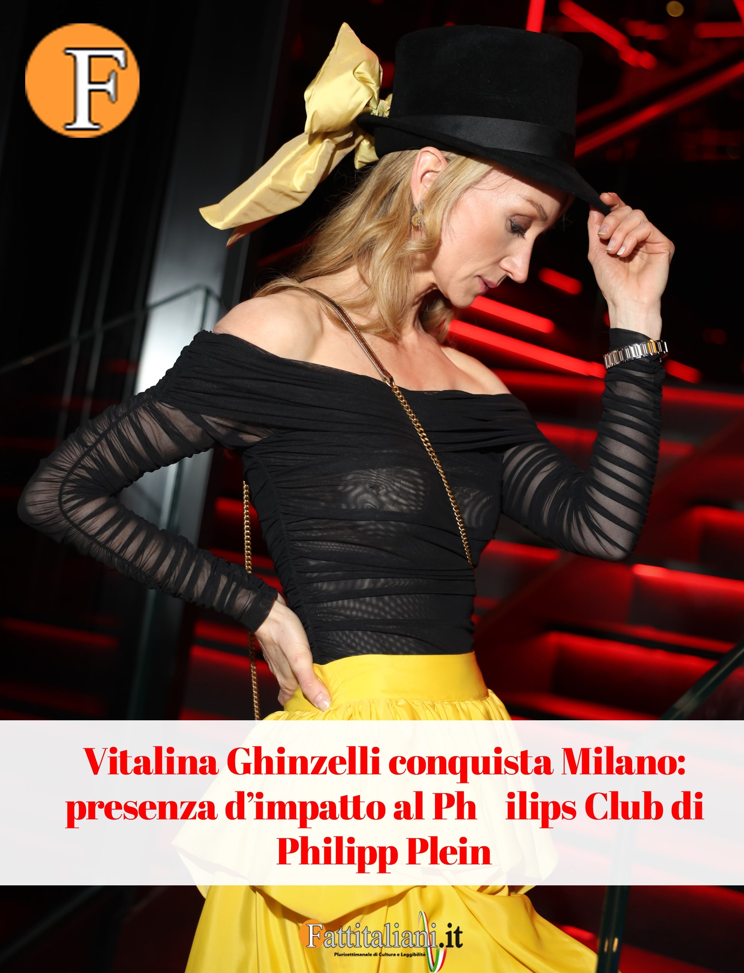 Vitalina Ghinzelli conquista Milano: presenza d’impatto al Philips Club di Philipp Plein